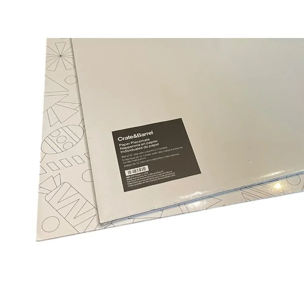 Set of 24 Crate & Barrel Paper Placemats Candy Design New Holiday
